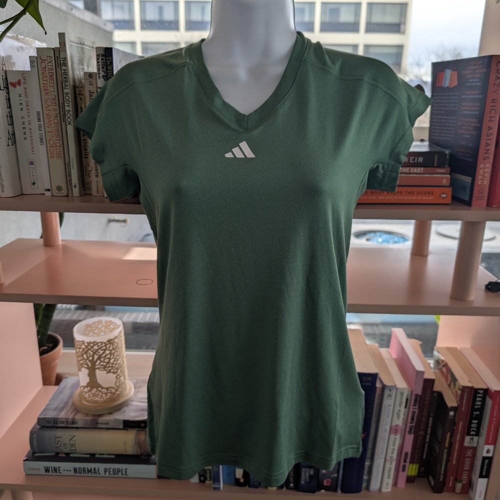 Adidas Women's Green V-Neck Top